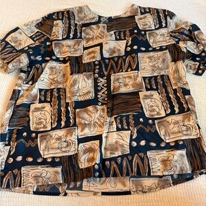 Vintage 100% Silk Patterned Shirt
